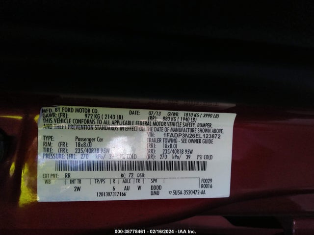 2014 FORD FOCUS TITANIUM VIN: 1FADP3N26EL123872