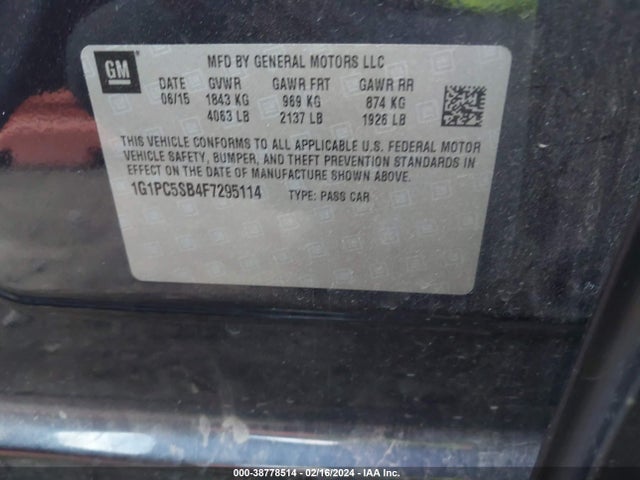 Chevrolet Cruze 1lt Auto 2015 1G1PC5SB4F7295114 Image 9