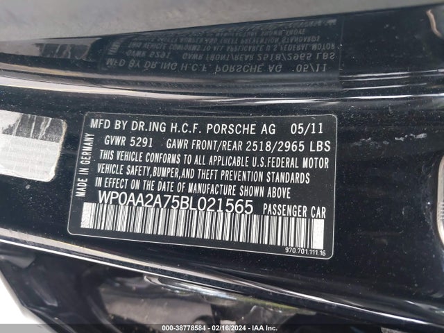 2011 PORSCHE PANAMERA WP0AA2A75BL021565 Photo 8