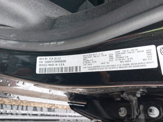 RAM 1500 Limited  4x4 5'7 Box 2021 1C6SRFHT0MN505343 Image 9