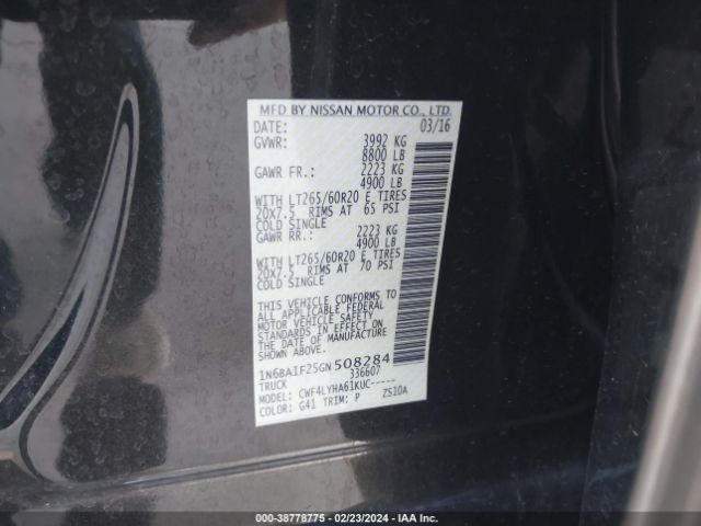 1N6BA1F25GN508284 Nissan Titan Xd Platinum Reserve Diesel
