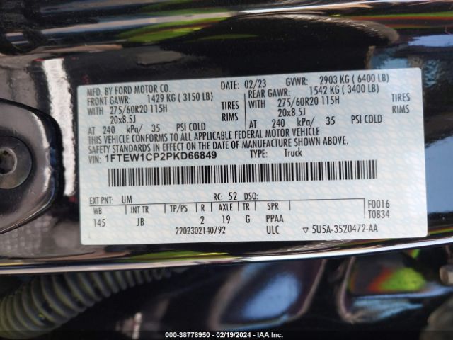 1FTEW1CP2PKD66849 Ford F-150 Xl