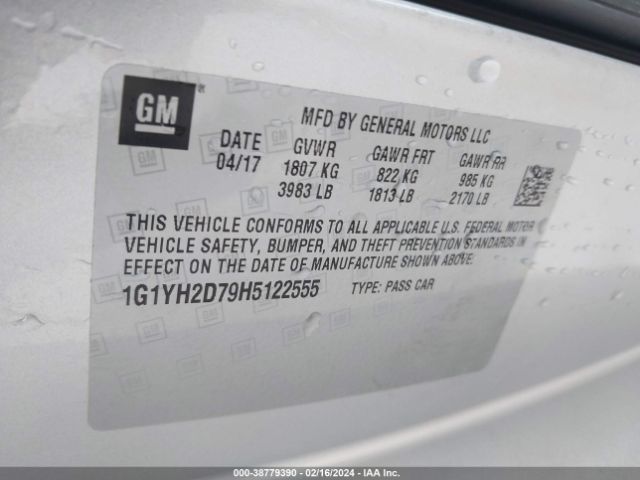 1G1YH2D79H5122555 Chevrolet Corvette Stingray Z51
