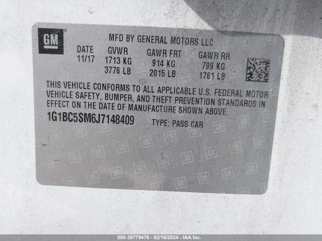 Chevrolet Cruze Ls Auto 2018 1G1BC5SM6J7148409 Image 9