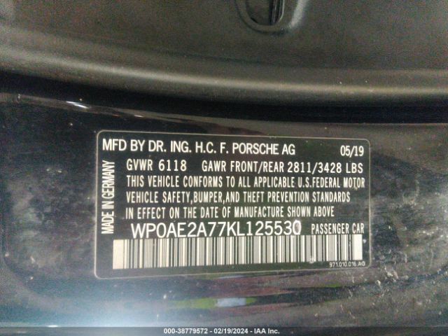 2019 PORSCHE PANAMERA E-HYBRID WP0AE2A77KL125530 Photo 8