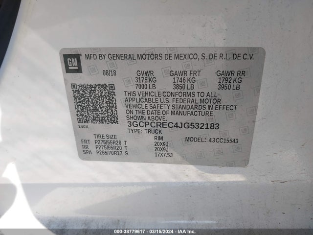 Chevrolet Silverado 1500 1lt 2018 3GCPCREC4JG532183 Image 9