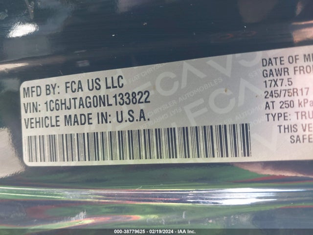 1C6HJTAG0NL133822 Jeep Gladiator Sport 4x4