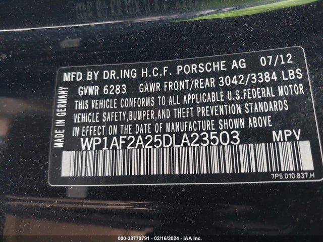 2013 PORSCHE CAYENNE WP1AF2A25DLA23503 Photo 8