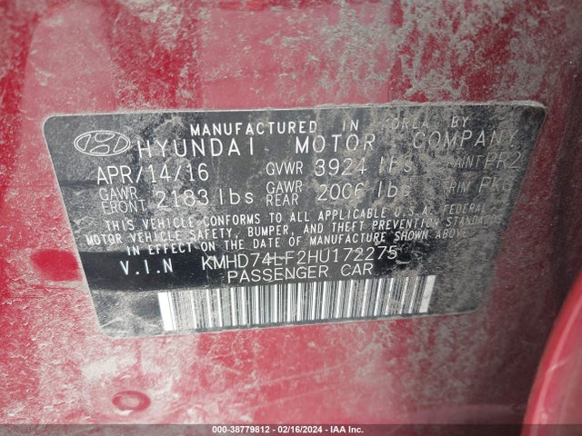 Hyundai ELANTRA SE 2017 KMHD74LF2HU172275 Image 9