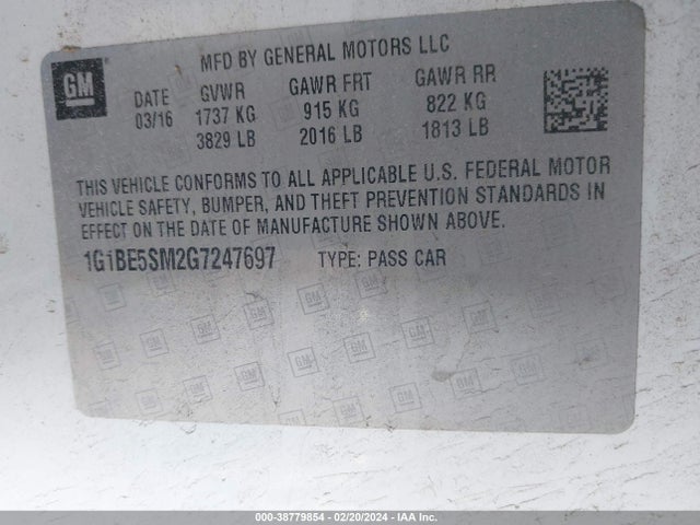Chevrolet Cruze Lt Auto 2016 1G1BE5SM2G7247697 Image 9