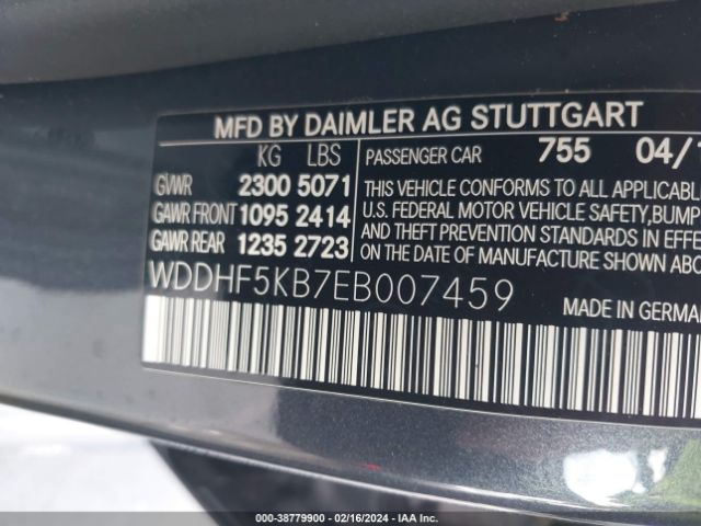 WDDHF5KB7EB007459 Mercedes-Benz E 350