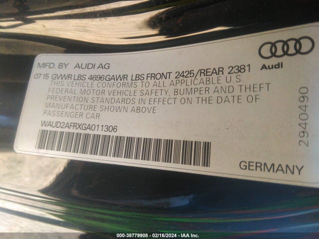 WAUD2AFRXGA011306 Audi A5 2.0t Premium