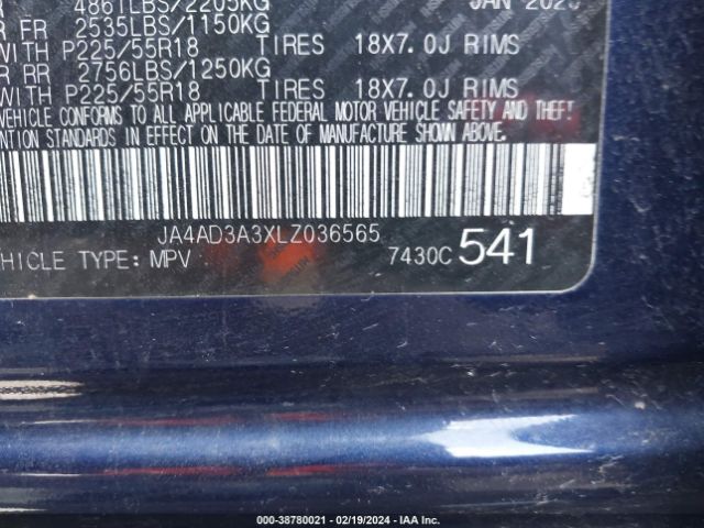 JA4AD3A3XLZ036565 Mitsubishi Outlander Le 2.4/se 2.4/sel 2.4/sp 2.4