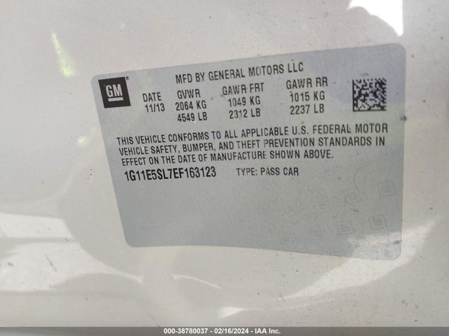 Chevrolet MALIBU 2LT 2014 1G11E5SL7EF163123 Image 9