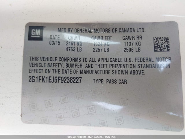 Chevrolet CAMARO 2SS 2015 2G1FK1EJ6F9238227 Image 9