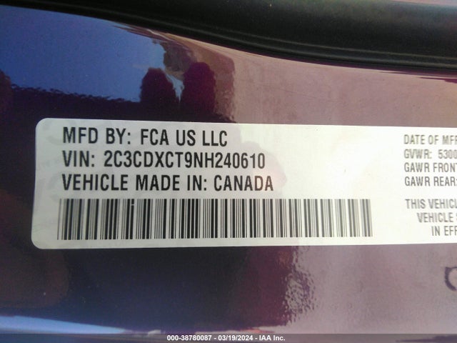 Dodge CHARGER R/T 2022 2C3CDXCT9NH240610 Image 9