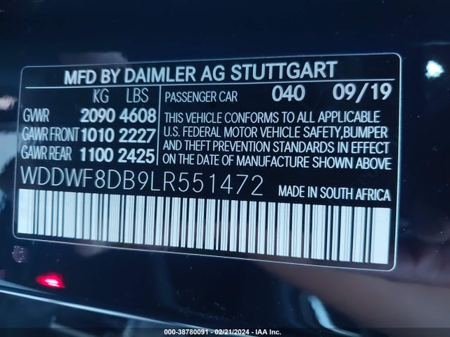 Mercedes-Benz C 300 2020 WDDWF8DB9LR551472 Image 9