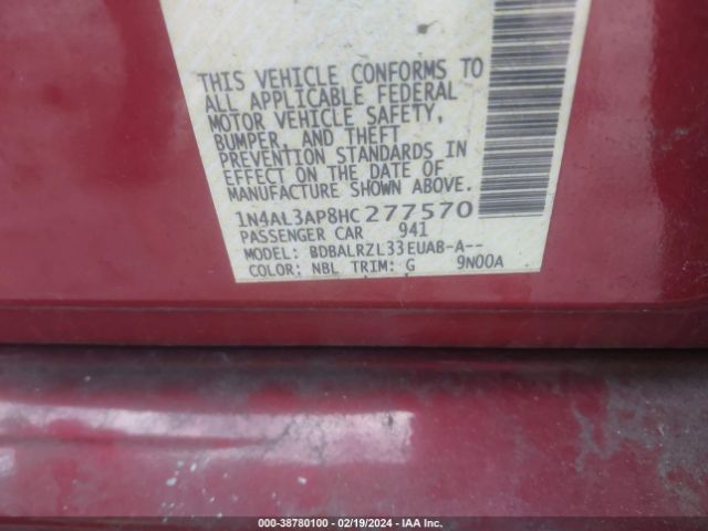 1N4AL3AP8HC277570 Nissan Altima 2.5 Sl