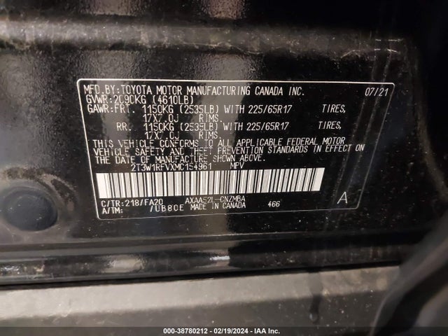 Toyota Rav4 Xle 2021 2T3W1RFVXMC154961 Image 9