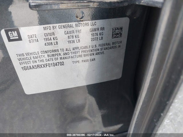 Cadillac Ats Standard 2015 1G6AA5RXXF0104702 Image 9