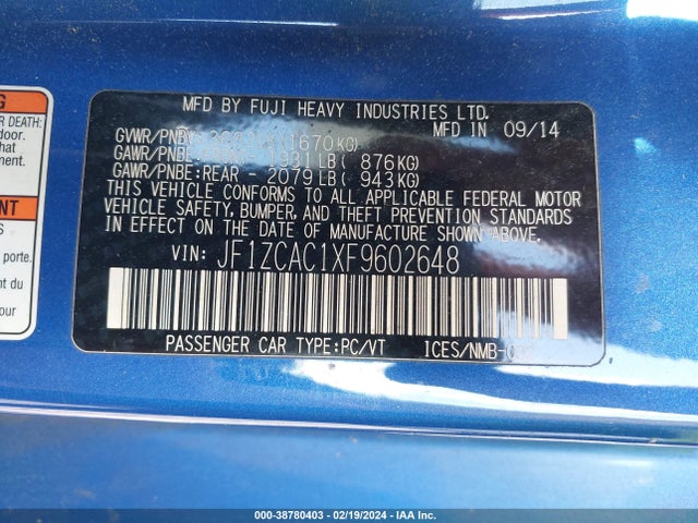 Subaru Brz Limited 2015 JF1ZCAC1XF9602648 Image 9