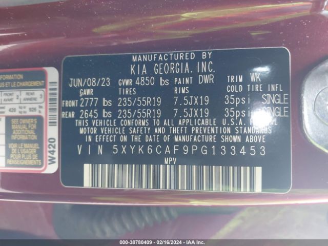5XYK6CAF9PG133453 KIA Sportage X-line