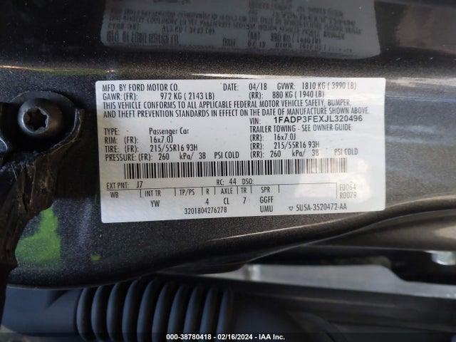 Ford FOCUS SE 2018 1FADP3FEXJL320496 Image 9
