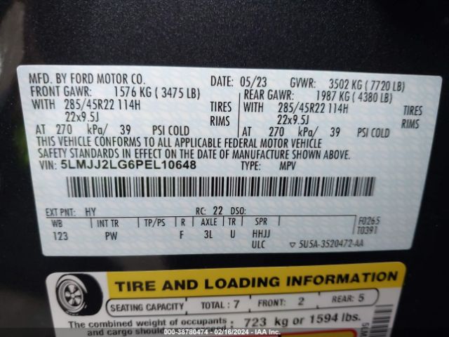 5LMJJ2LG6PEL10648 Lincoln Navigator Reserve