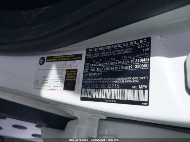 4JGDA5JB3JB033216 Mercedes-Benz GLE 350
