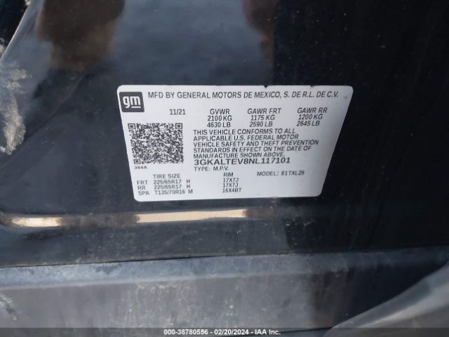 3GKALTEV8NL117101 GMC Terrain Awd Sle