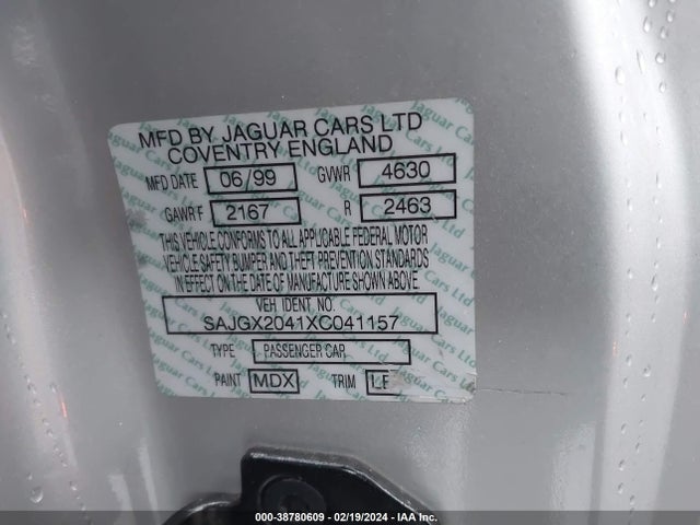 1999 JAGUAR XK8 SAJGX2041XC041157 Photo 8