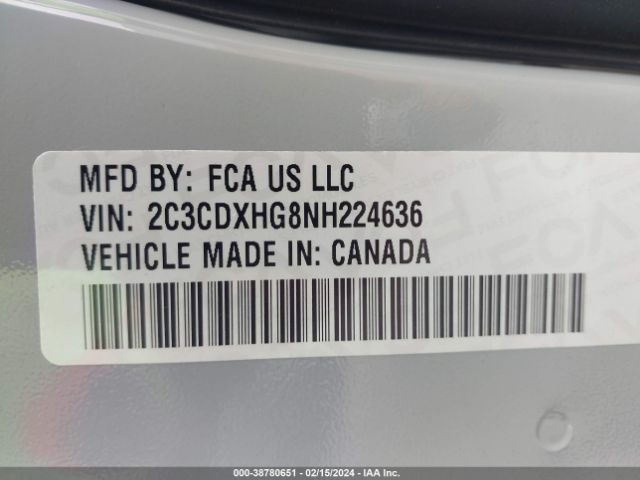 2C3CDXHG8NH224636 Dodge Charger Gt Rwd