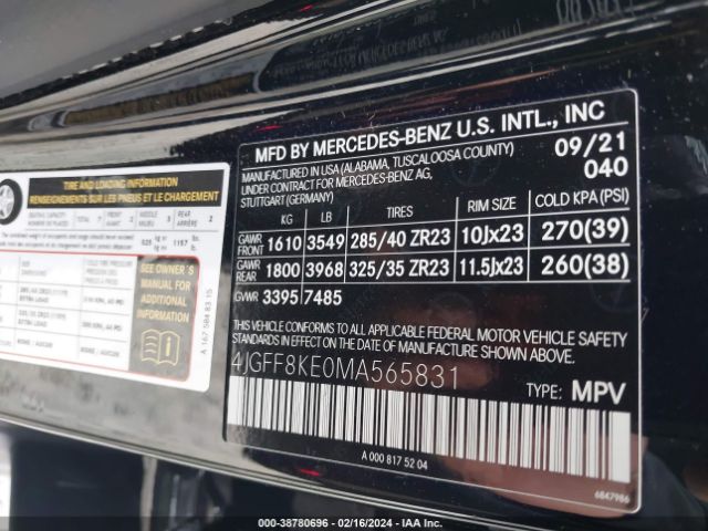 2021 MERCEDES-BENZ AMG GLS 63 4JGFF8KE0MA565831 Photo 8