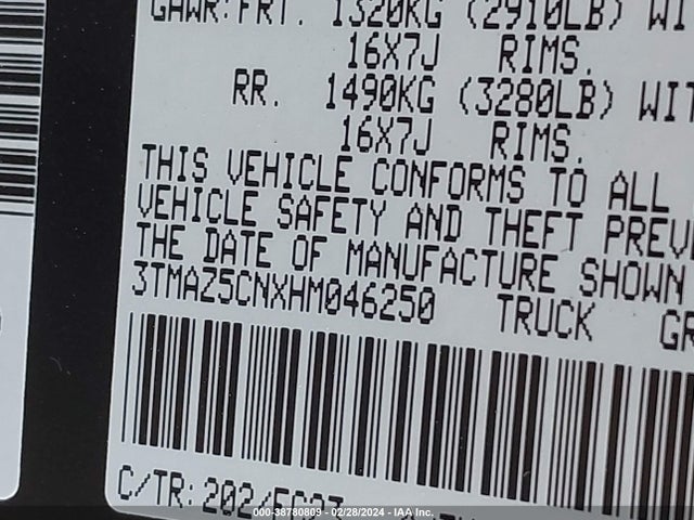 Toyota Tacoma Sr5 V6 2017 3TMAZ5CNXHM046250 Image 9