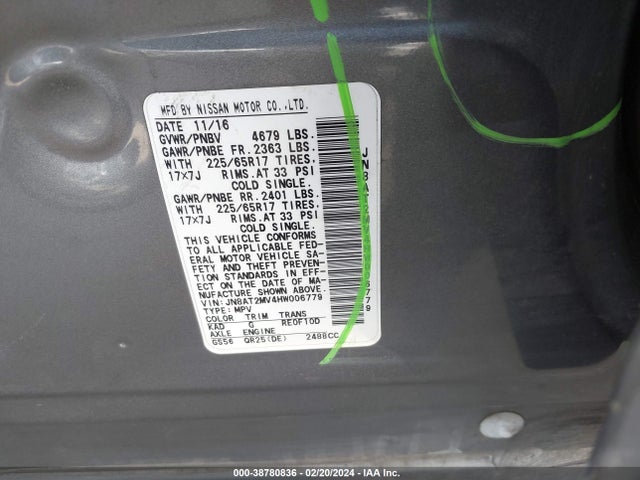 Nissan ROGUE S 2017 JN8AT2MV4HW006779 Image 9