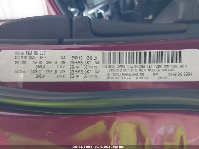 1C4RJEAG2HC953008 Jeep Grand Cherokee Altitude 4x2