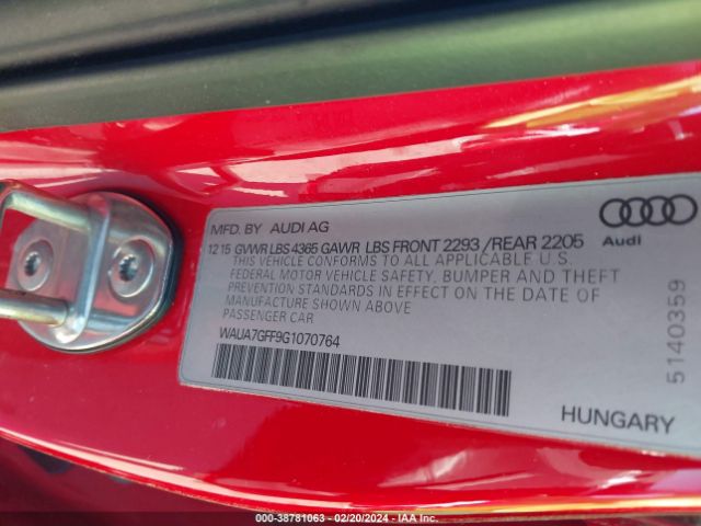 WAUA7GFF9G1070764 Audi A3 1.8t Premium