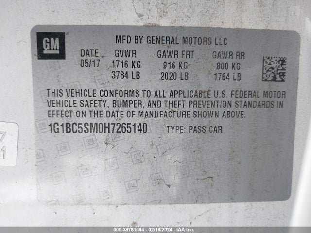 Chevrolet Cruze Ls Auto 2017 1G1BC5SM0H7265140 Image 9