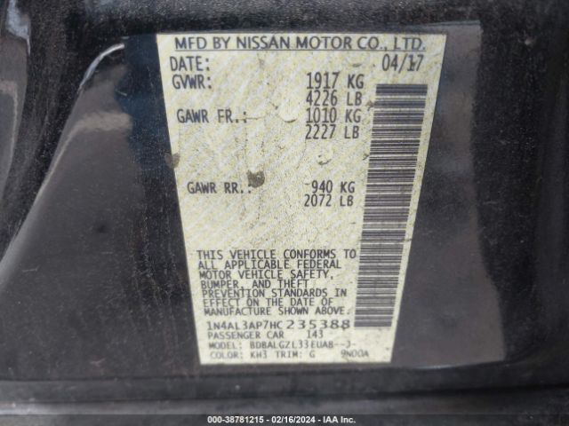 1N4AL3AP7HC235388 Nissan Altima 2.5 S