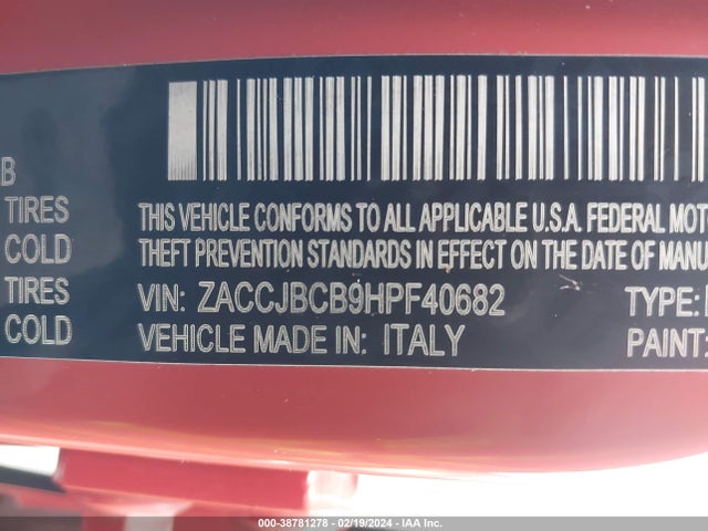 ZACCJBCB9HPF40682 Jeep Renegade Trailhawk 4x4
