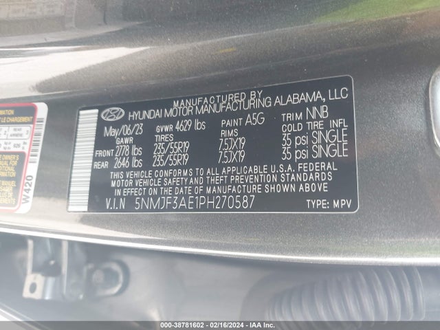 Hyundai TUCSON SEL 2023 5NMJF3AE1PH270587 Image 9