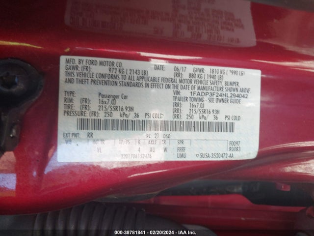 Ford FOCUS SE 2017 1FADP3F24HL294042 Image 9