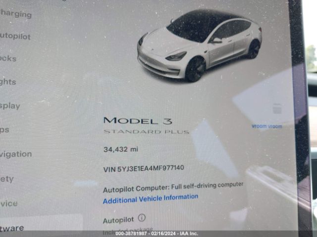 5YJ3E1EA4MF977140 Tesla Model 3 Standard Range Plus Rear-wheel Drive