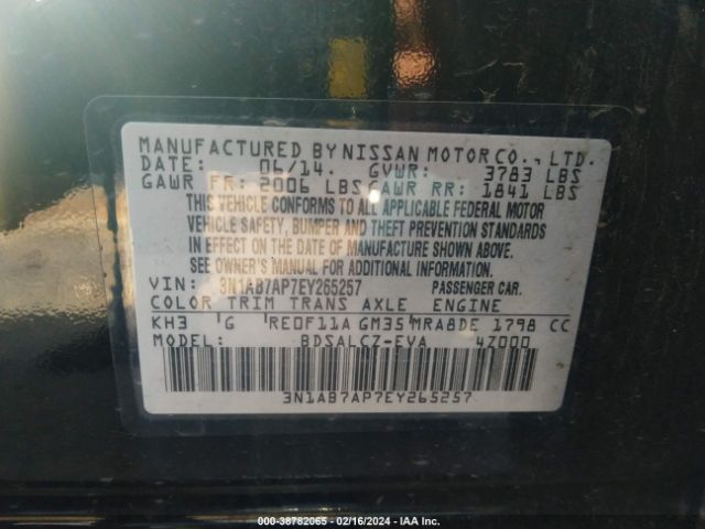 3N1AB7AP7EY265257 Nissan SENTRA S