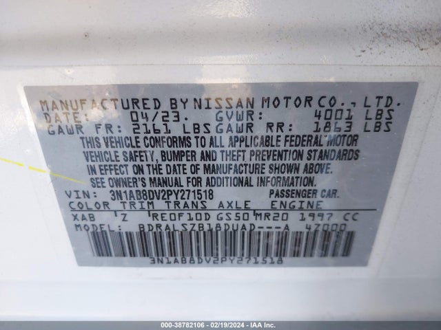 Nissan Sentra Sr Xtronic Cvt 2023 3N1AB8DV2PY271518 Image 9