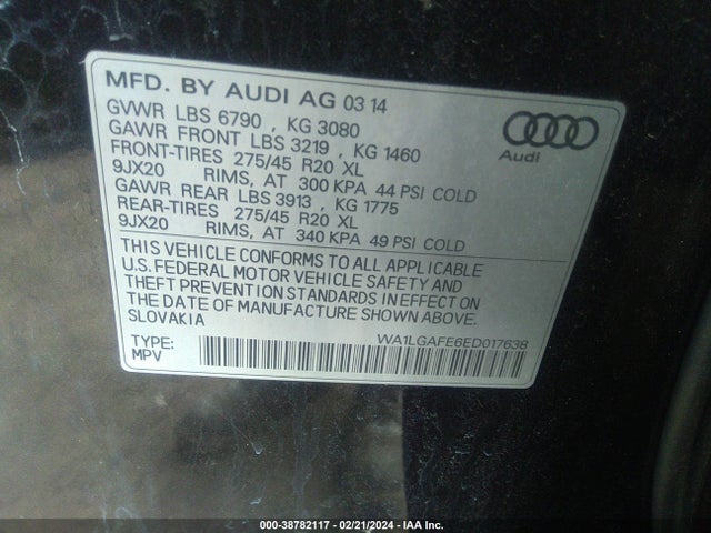WA1LGAFE6ED017638 Audi Q7 3.0t Premium