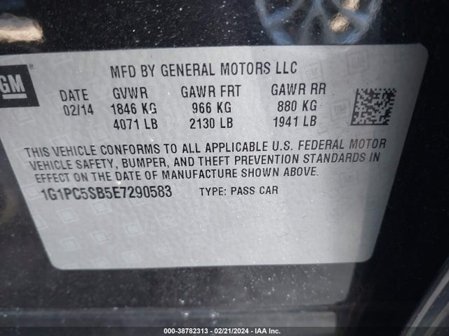 Chevrolet Cruze 1lt Auto 2014 1G1PC5SB5E7290583 Image 9