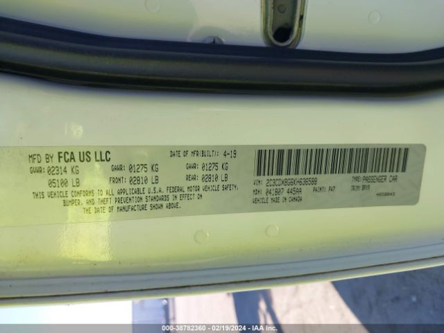 2C3CDXBG6KH636588 Dodge Charger Sxt Rwd