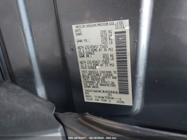 5N1AT3AB5MC840966 Nissan Rogue S Intelligent Awd