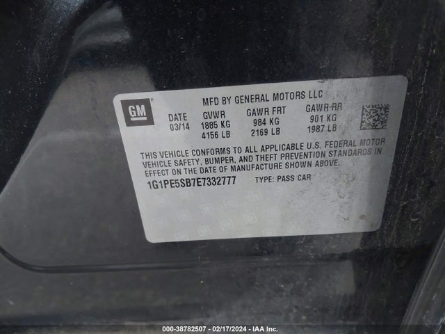 Chevrolet Cruze 2lt Auto 2014 1G1PE5SB7E7332777 Image 9